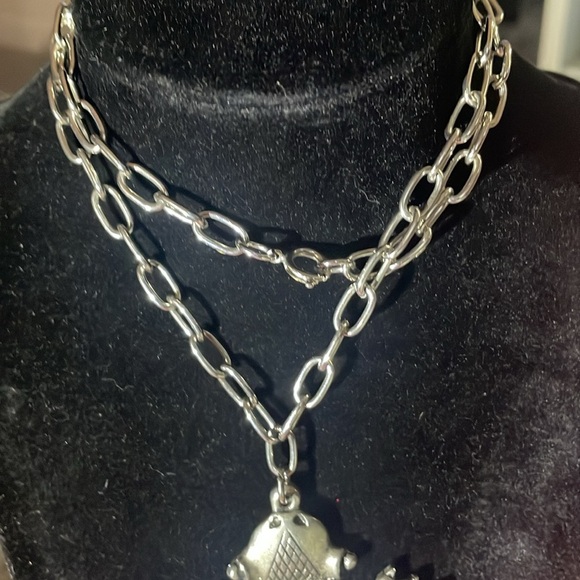 Sea Turtle turquoise Pendant statement Necklace with - Picture 3 of 4